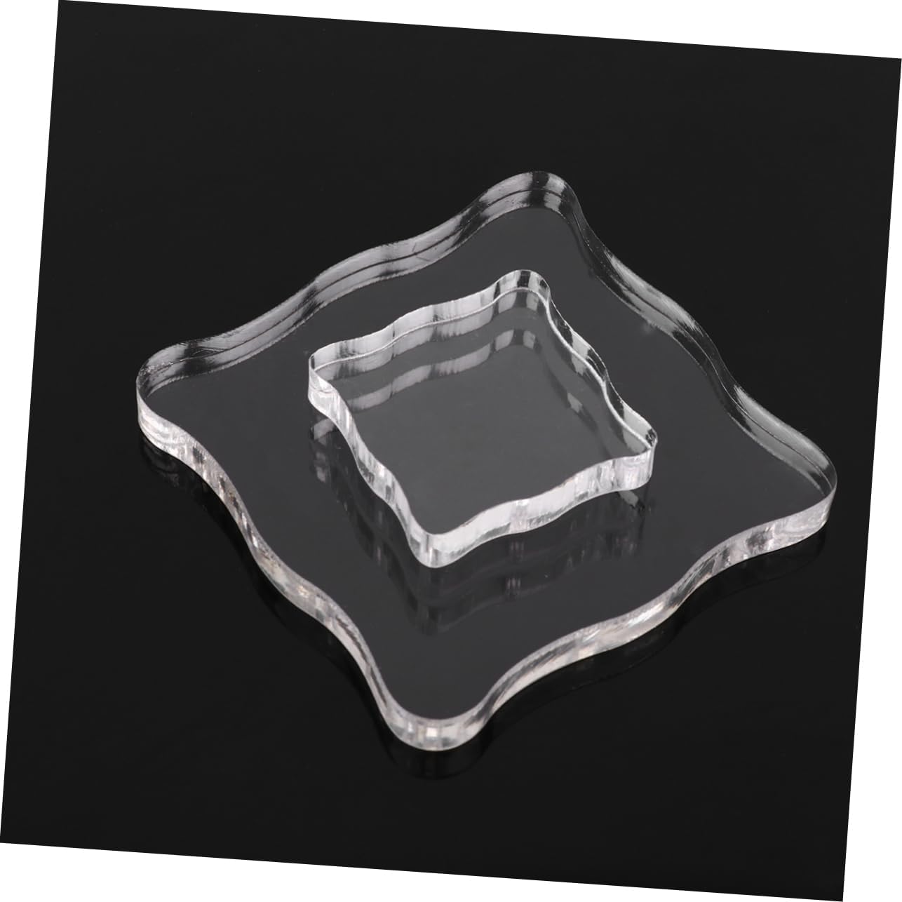 2pcs Craft Stamping Blocks Acrylic Stamp Plate Diary Seal Stamping Accessories