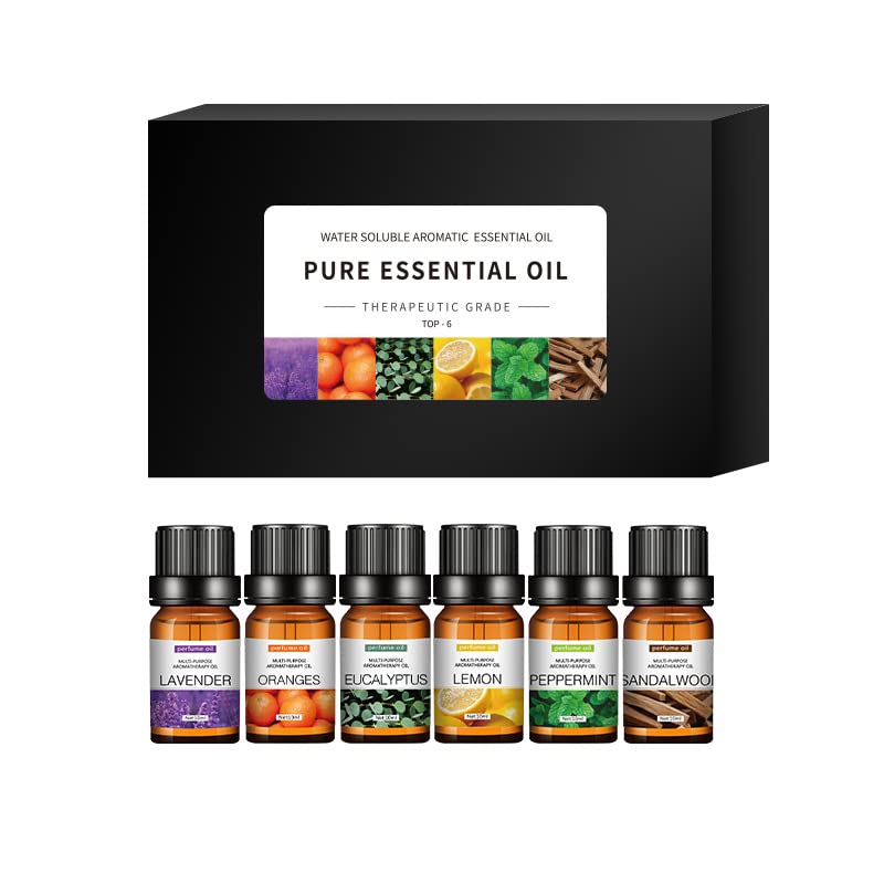 Juego de aceites perfumados de flores para aromaterapia, difusores, jabón, velas, yoga, bombas de baño, ambientador de coche (6 unidades, flor)