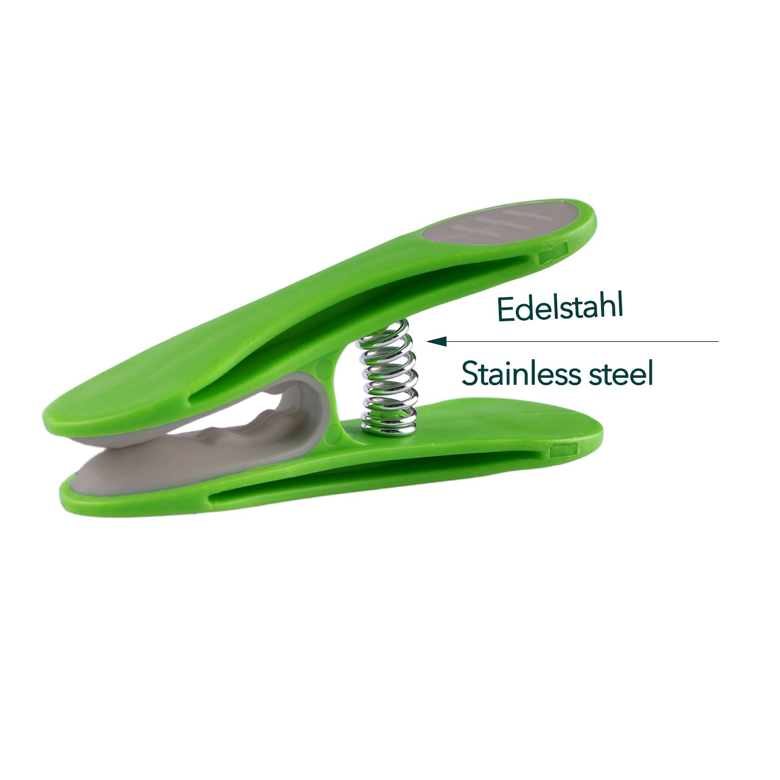 24 Clothes Pegs with Stainless Steel Springs and Soft Grip Soft Grip Soft Touch Green Grey - Image 3