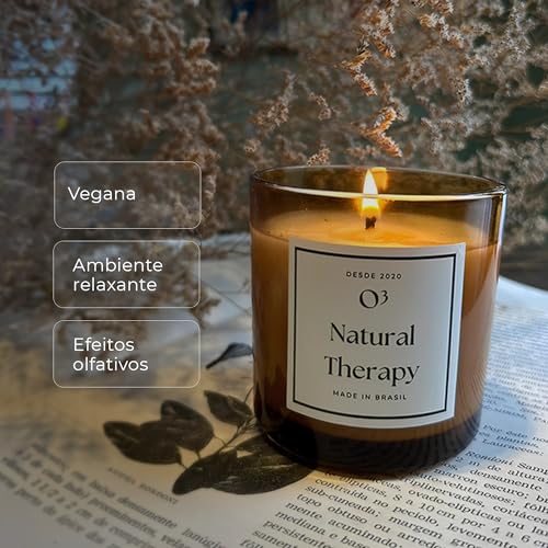 O3NT Vela Aromática Natural - Essências Florais e de Baunilha - Sem Parafina - Vegana, Ecológica e S