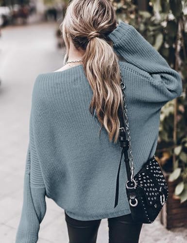 Image of Womens Oversized Sweaters Loose Solid Casual Long Sleeve Mock Neck Knitted Jumper Tops