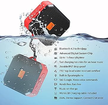 PRO Bluetooth 5.3 IPX7 Speaker Compatible with HTC i-Mate JASJAR with Extended Long 13Hour Playtime Plus Waterproof/Indoor/Outdoor/Beach Travel