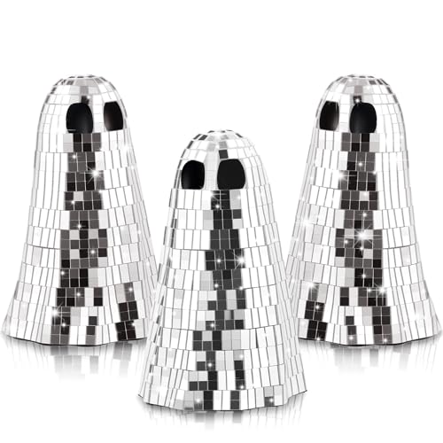 Amyhill 3 Pcs Halloween Disco Ghost Decor 6 Inch Ghost