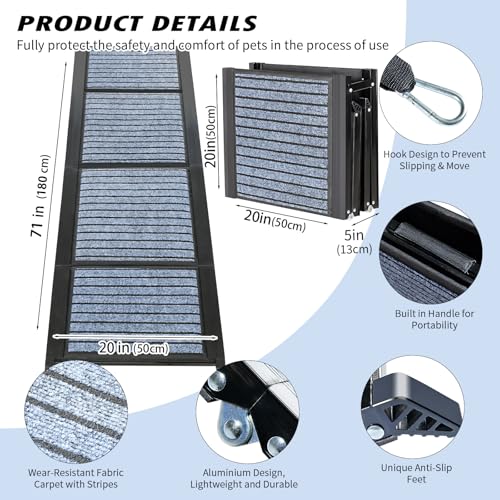 Dog-Car-Ramp-for-Medium-Large-Dogs-XL-Pet-Stairs-Ramp-with-Anti-Slip71x-20-Extra-Long-and-Wide-Dog-Steps-for-Dogs-Up-to-250LBS-for-High-BedTrucksCars-and-SUV - Cucciolini Doodles   Dog-Car-Ramp-for-Medium-Large-Dogs-XL-Pet-Stairs-Ramp-with-Anti-Slip71x-20-Extra-Long-and-Wide-Dog-Steps-for-Dogs-Up-to-250LBS-for-High-BedTrucksCars-and-SUV