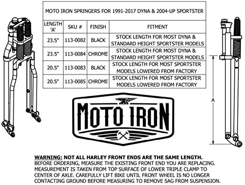 Springer Front End for Dyna 91-17 & Sportster 04-Up (Stock Length, Chrome)