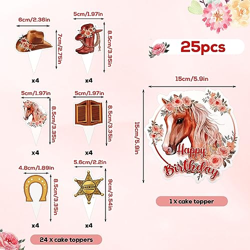 25 Pezzi Topper Cavallo per Torta, Topper per