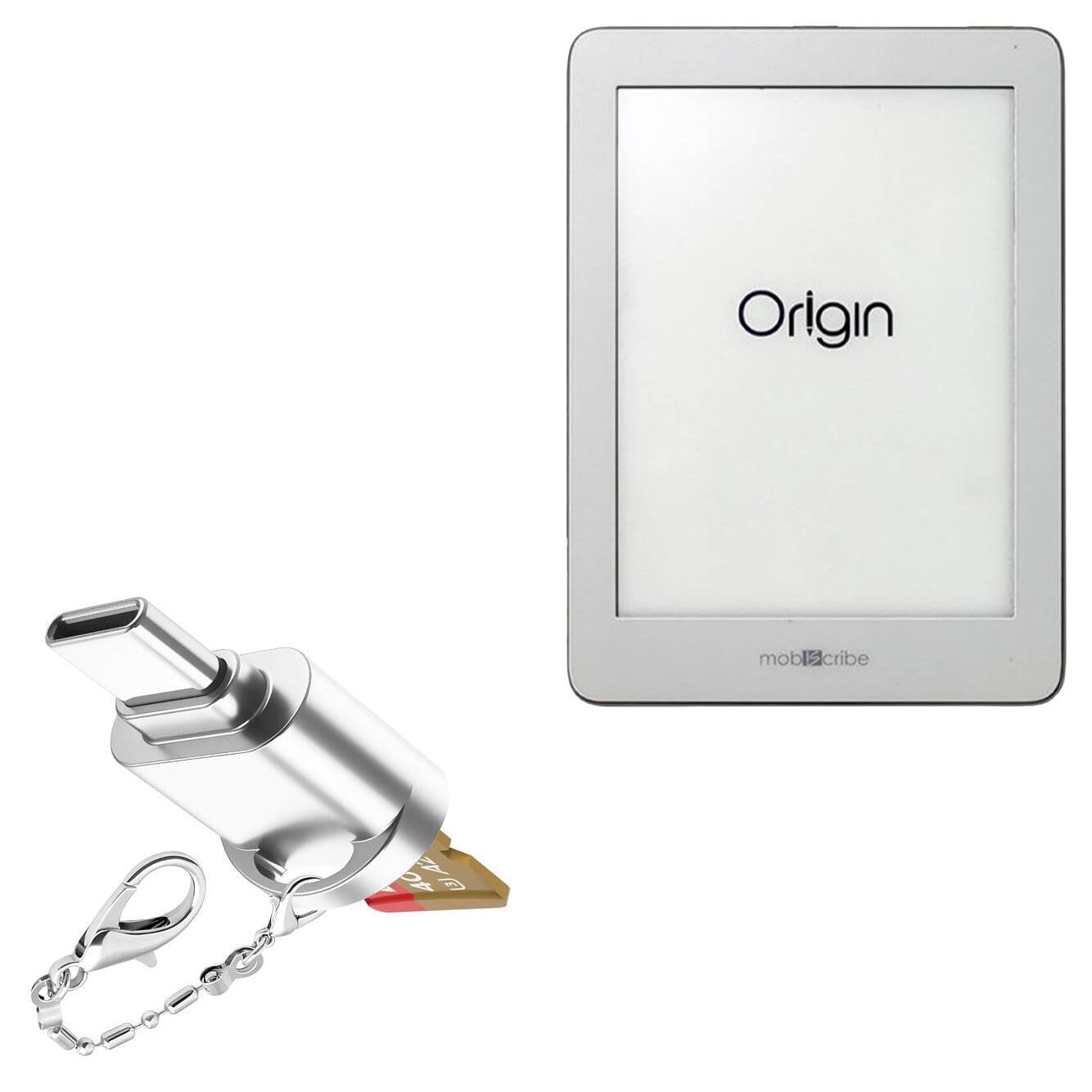 BoxWave Adapter Compatible with Mobiscribe Origin E-Ink Notebook (6.8 in) - Micro SD Card miniReader, USB Type-C OTG Reader USB3.0 Adapter Keychain - Metallic Silver-picture-19