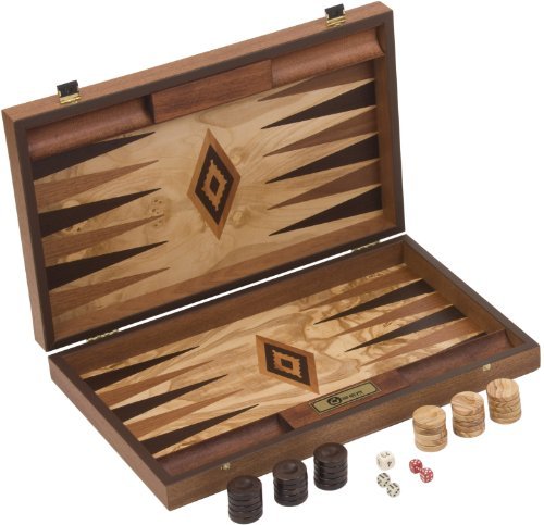Ubergames Europe Backgammon Luxe Olive Brett
