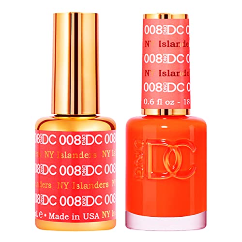 DND DC Gel Polish Set, Orange Collection, UV/LED GelPolish and Air Dry Nail Lacquer, Matching Chip-Free Polish Duo, 0.5 Fl Oz Each