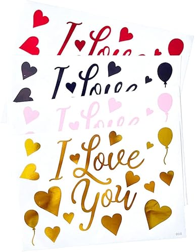 Miniatura 5 de Calcomanías de feliz cumpleaños para globos I Love You Bobo, 10 unidades, calcomanías de letras de colores mixtos, calcomanías de cristal para