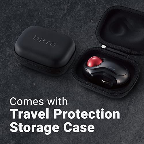 Elecom Bitra Trackball Mouse, Bluetooth, Finger Control, Smaii Size, With Semi-Hard Case, Silent Click, Ergonomic Design, 5-Button, Smooth Red Ball, Windows11, Macos (M-Mt2Brsbk) #TOP6