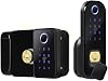Waterproof Smart Lock For Gate Outdoor Keyless Electric Rim Double Sided Fingerprint Reader Lock With Ttlock App(Double side)