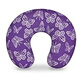 Nursing Pillow Cover, Breastfeeding Pillow Cover for Baby Girls Boys, Soft Stretchy Nursing Pillowcase for Infant Newborn, Removable Slipcover for Nursing Pillows, Purple Butterfly(Only Cover)