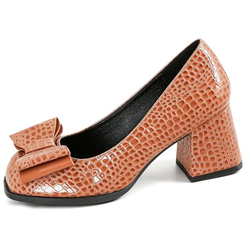 Escarpins à enfiler pour femme avec talon bloc amortissant et bout carré spacieux