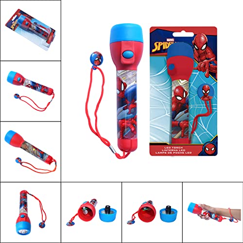 Spiderman, torcia a LED grande, per bambini, luce notturna super luminosa, per Natale, compleanno e ringraziamento, torcia in plastica, regalo per bambini dai 3 anni in su. Dimensioni: 16 cm - Image 4