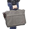 Ruschen Umhängetasche Herren aus Canvas, Hochwertige Herrentasche, Laptoptasche für 15,6 Zoll Laptop, Schultertasche/Kuriertasche/Messenger Bag, Grau #5