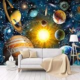Papier peint photo 3d personnalisé chambre d'enfants univers de dessin animé peint à la main étoile ciel planète chambre d'enfants murale fond mur-140cmx100cm
