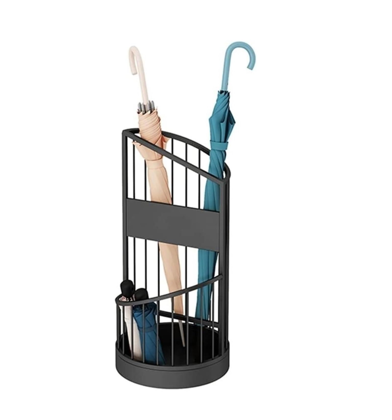 GHHVFEC 2-Tier Metal Umbrella Stand, Black Entryway nizer for Home, Office, Hotel - Stylish Indoor Décor, Perfect for Families and Businesses