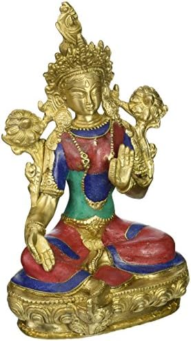 AapnoCraft Attractive Tara Buddha Statue Thai Goddess Lady Buddha Sculpture Brass Buddhist Figurine Garden Decor Valentine Gifts