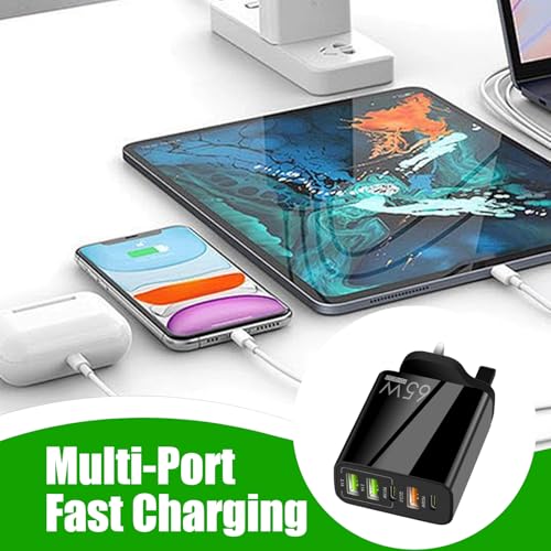Cargador USB C de 4 puertos para batería de auriculares 7