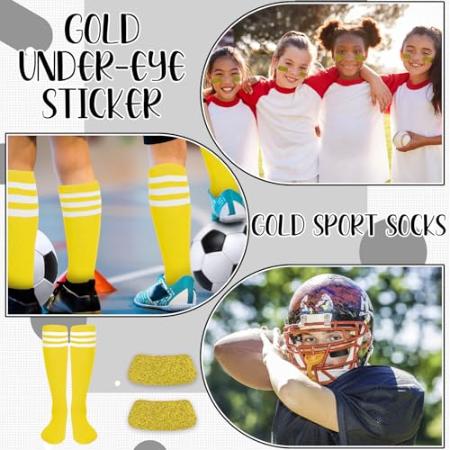 Image of Panitay 2 /12 /16 /24 Pairs Softball Soccer Socks Glitter Eye Black Stickers Team Spirit Accessories for Youth Women Sport Wear