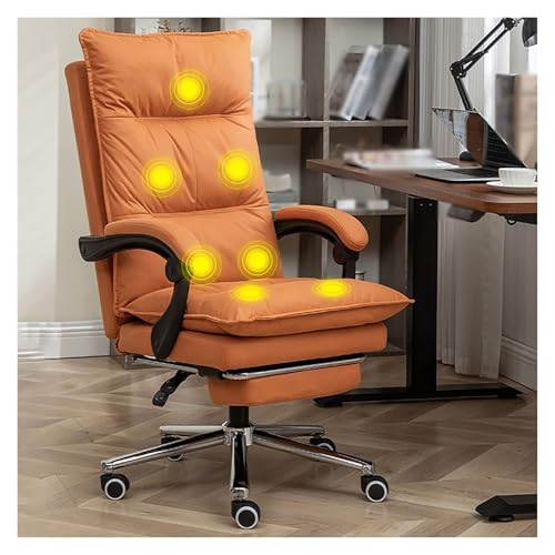 Silla de Oficina con Masaje vibratorio de 7 Puntos, Silla de Escritorio para computadora con Respaldo Alto y Ruedas, Silla ejecutiva ergonómica, Silla de Escritorio con reposabrazo