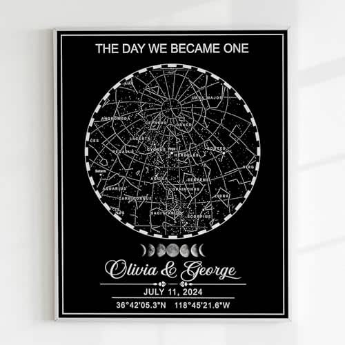 Custom Star Map, Night Sky Star Map, Unique Romantic Gift