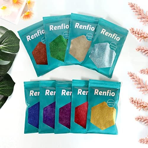 Renfio Ultra Fine Glitter Powder Metallic Glitters Flake Crafts Sequins Epoxy Resin Pigment Chips Dust for Slime Painting Arts Nail Holiday Decoration 3.5 Oz (100g) - Red