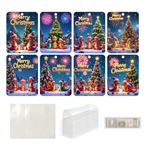 Cartes De Détenteur D'Argent De Noël,Détenteurs D'argent De Noël - Bonhomme de neige 8 pièces cartes d'argent porte-monnaie - Fournitures de vacances avec enveloppes, ornements de noël mignons pour l'