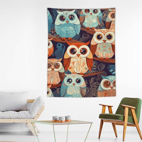 Tapisserie murale hibou animé BTCOWZRV de décoration esthétique