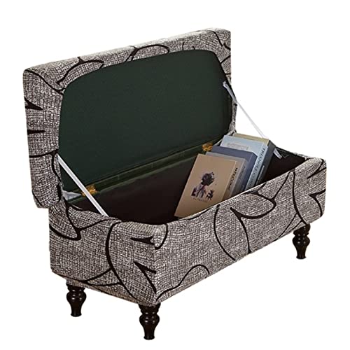 Rectangle Printed Ottoman Cover Storage Ottoman Bench Slipcovers, Folding Storage Footrest Stool Bench Cover For Living Room, Bedroom,Printed C,L #TOP1