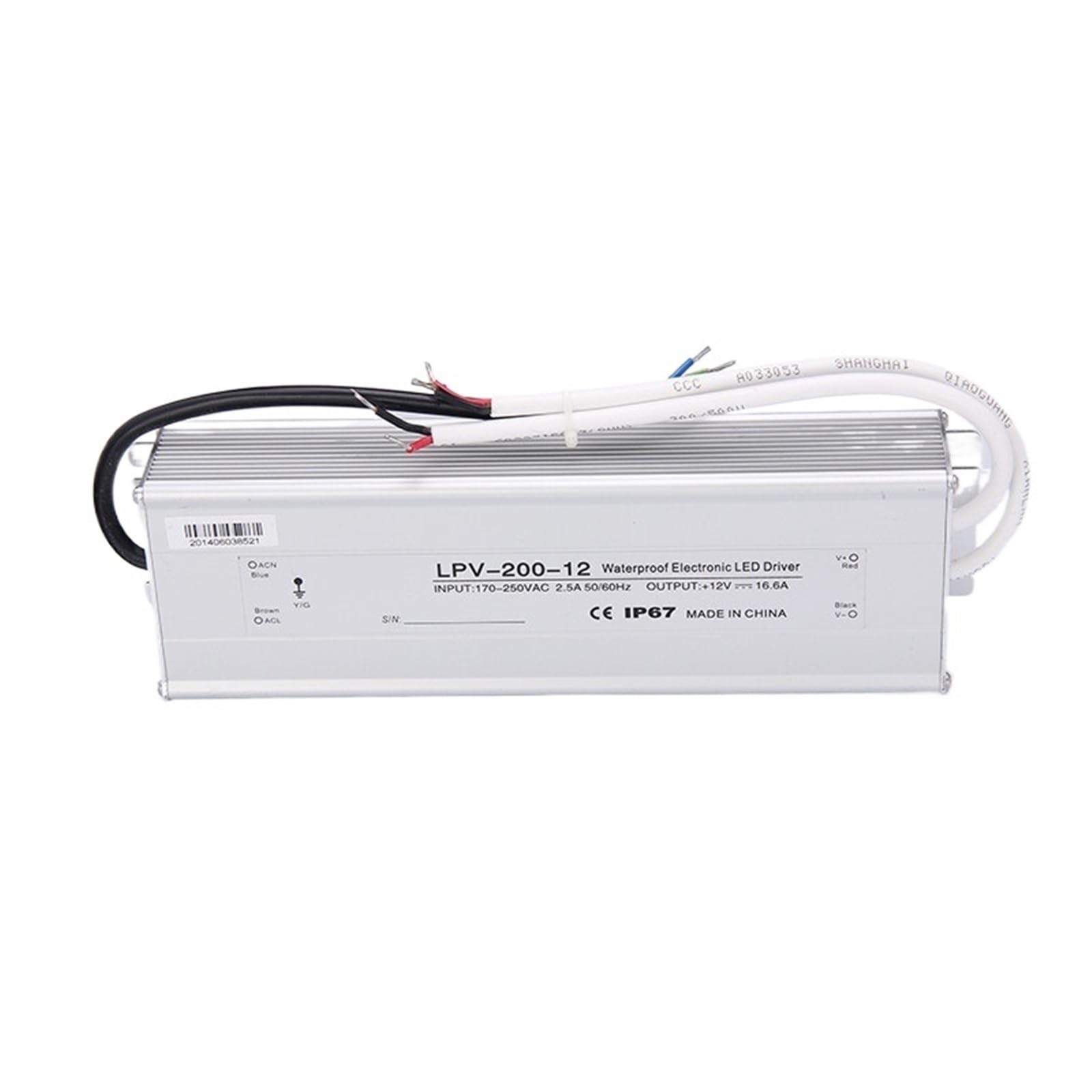 LED-Treiber IP67, 200 W, 12 V, 16,5 A, für den Außenbereich, für Lichtstreifen, Trafo, Beleuchtung, Netzteil LPV-200-12