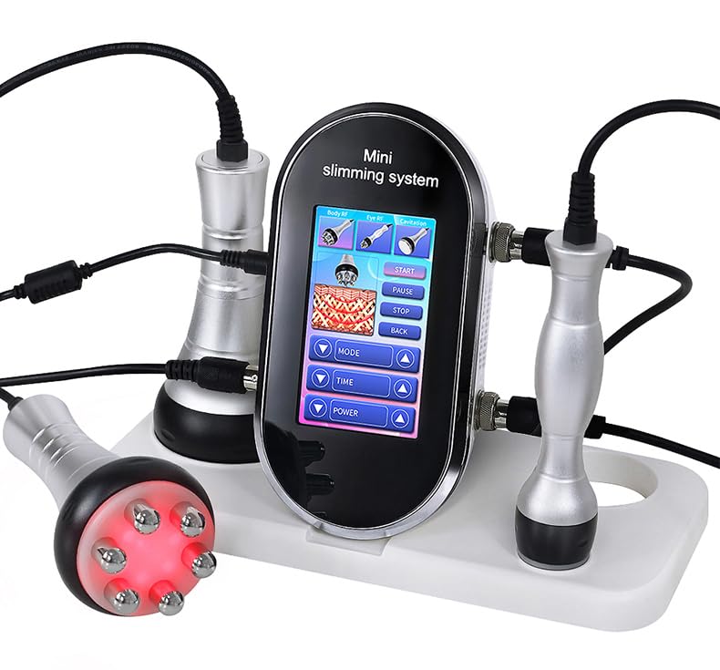 Radiofrecuencia Facial y Corporal - Aparato de Cavitacion Profesional - Equipo de Radiofrecuencia Tripolar con 3 Cabezales - Masajeador Facial y Corporal Anti Flacidez