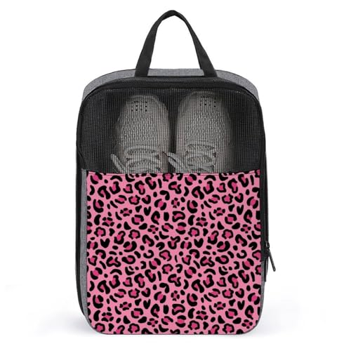 Sac de voyage pour chaussures de golf et de danse imprimé léopard rose mignon