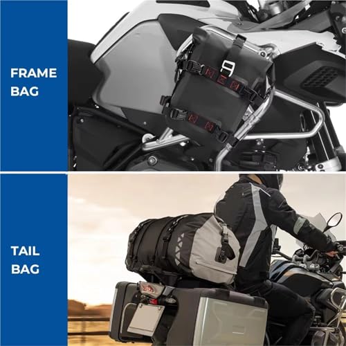 Sac de moto imperméable en PVC type queue sacs réfléchissants de selle - 4