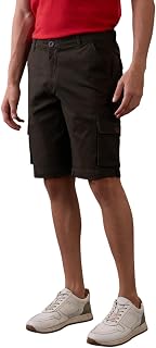 Giordano Men's Mid Rise Regular Fit Solid Knee Length Cotton 6 Pockets Cargo Shorts Price In India