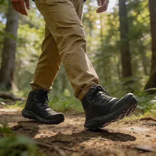 Image of NORTIV 8 Men's Waterproof Military Tactical Work Boots Leather Motorcycle Combat Lightweight Non-Slip Hiking Boots for Men VaporGuard