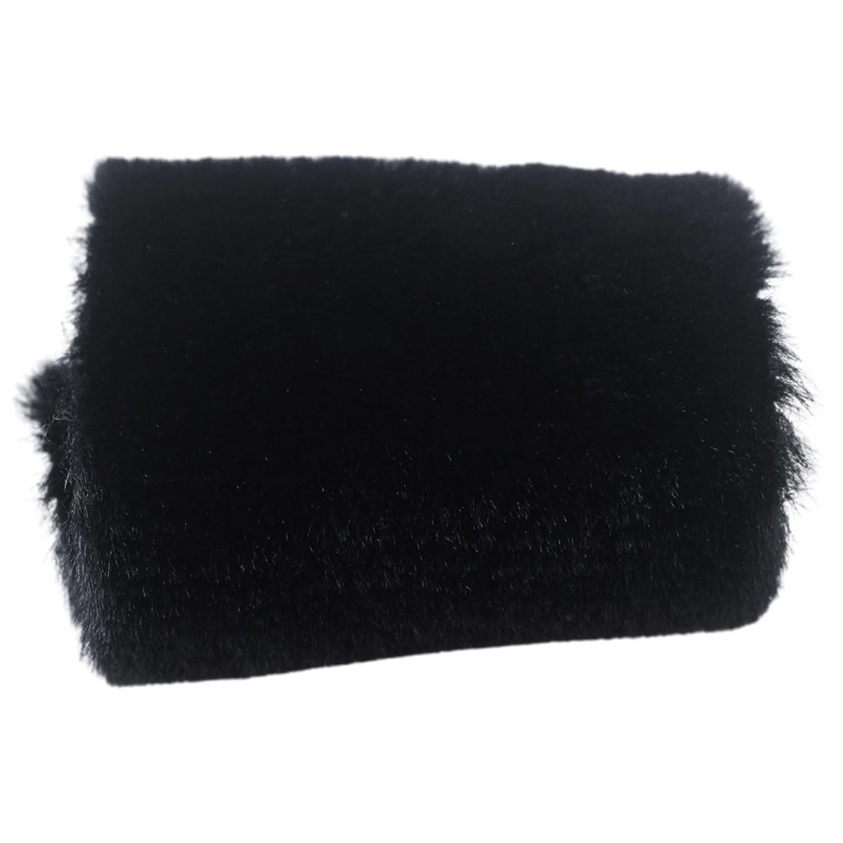Tissu peluche noir couture polyester 50x165 cm pour vêtement doudou et sac