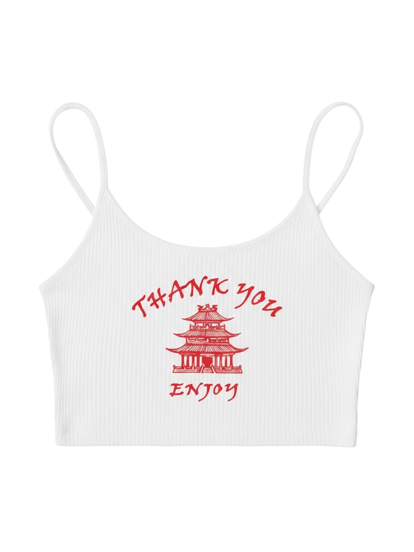 Women's Casual Letter Embroidery Crop Cami Top Sleeveless Top