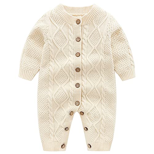 Baby Newborn Boy Knitted Sweater Romper Cotton Longsleeve Outfit with Kids Winter Warm Hats Set3