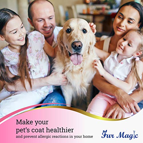 Image of Fur Magic Deshedding and Dematting Tool, 2 Sided Pet Grooming Brush for Deshedding, Mats and Tangles Removing for Dogs and Cats with Long, Medium and Short Hair, Pink