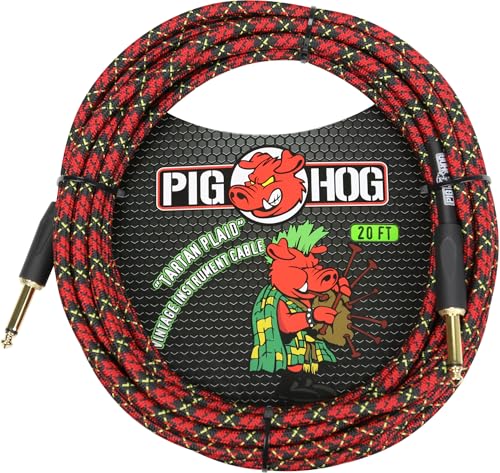 Câble instrument Pig Hog Tartan Plaid 6,1 m anti-nœud et parasite