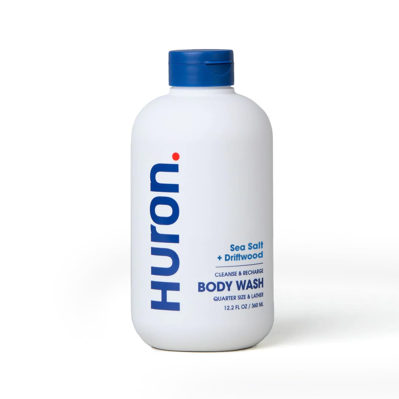 Huron Mens Body Wash Moisturizing Cleanser with Vitamin E Coconut Oil Witch Hazel Sea Salt Scent Deodorizes Helps