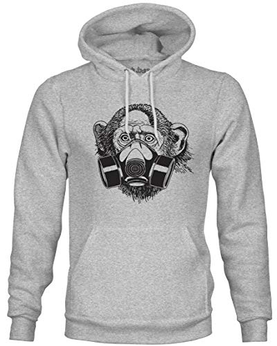 Ink Trendz® Streetwear Gas Mask Monkey Pullover Mid-Weight Hoodie Sweater