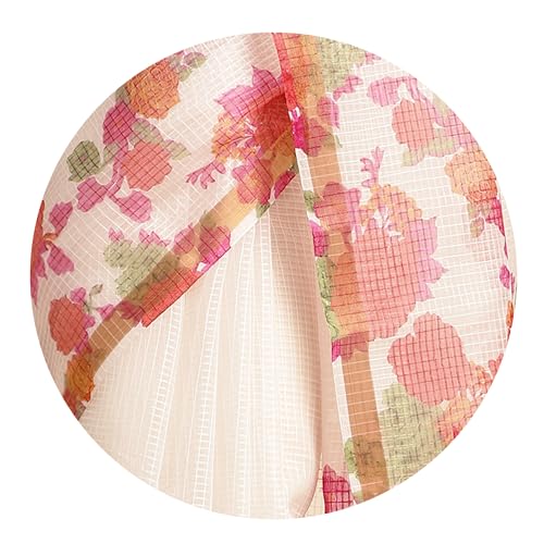 Image of MIRCHI FASHION Lightweight Kota Doria Cotton Saree | Floral Printed Summer Saree for Women | Breathable Ethnic Daily Wear Saree with Blouse Piece