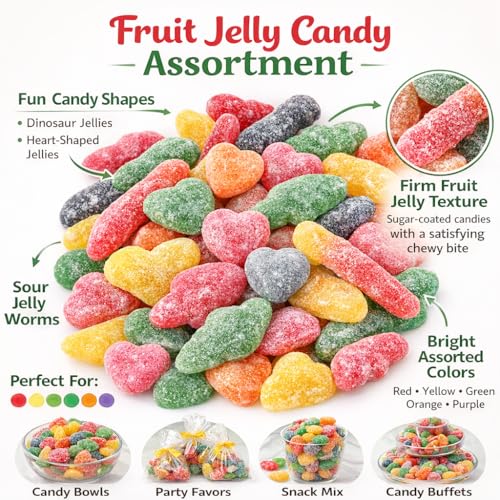 Dulces de gelatina surtidos fruta 1 lb miniatura 2