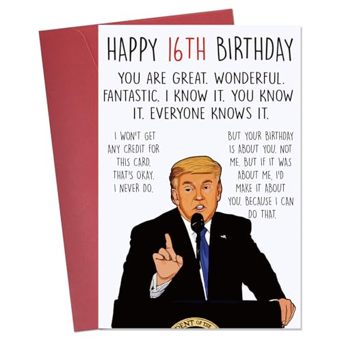 Hincoo 16th birthday card for Boy Girl, Birthday Gifts Card for 16 Year Old Son Daughter,Best 16th Bday Gift Ideas