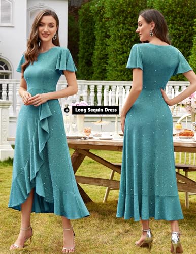 Image of BeryLove Womens Wedding Guest Dress Sequin Formal Dresses for Women | Stunning evening gowns for women suitable for prom homecoming bridesmaid and mother of the bride formal events