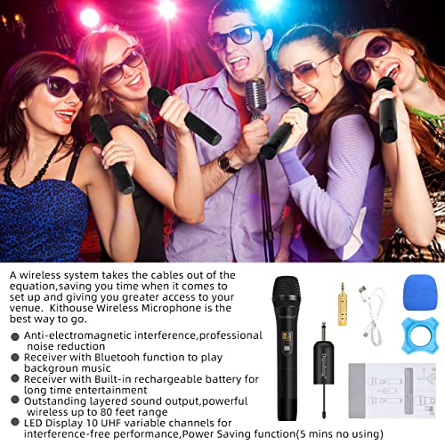 Depusheng W1 Uhf Wireless Microphone System Dynamic Karaoke Metal Handheld Mic 25 Channel Mini Rechargeable Receiver 50-80 Meters #TOP6