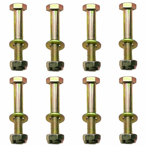 Image of M10 x 60mm Hex Head Bolt and Nylon Lock nut Flat Washer Assortment Kit by Color Galvanization,Alloy Steel,Grade 8.8.(8pcs Pack) by Metalsuberg